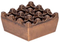 Cafemarkt Zamak Ashtray with Square Cage, 8 cm, Antique Copper - Cafemarkt