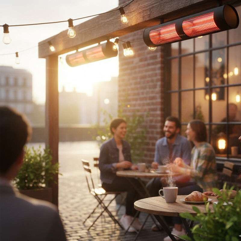 Cafesun سخان من نوع المقهى اللامع، 2 × 2000 واط، أسود - Cafesun