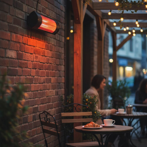 Cafesun Яркий обогреватель для кафе с дистанционным управлением, 2000 Вт, черный - 2