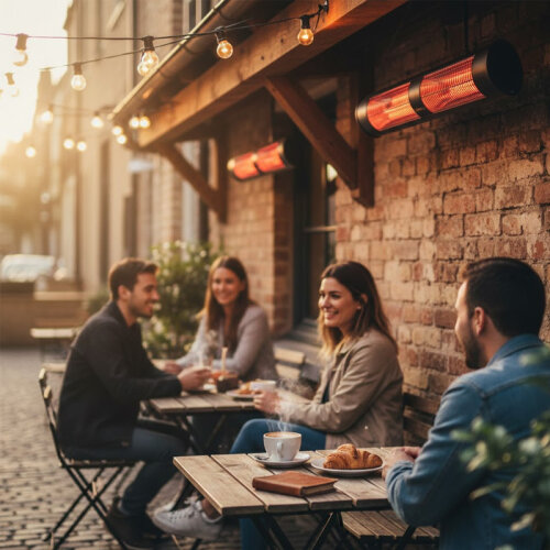 Cafesun سخان ساطع من نوع المقهى بجهاز تحكم عن بعد، 2 × 2000 واط، أسود - Cafesun (1)