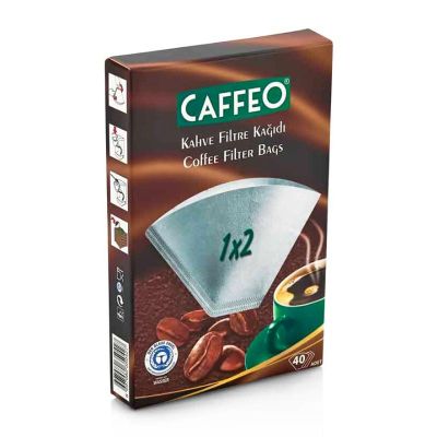 Caffeo 1x2 Kahve Filtre Kağıdı, 40 Adet, Beyaz - Caffeo