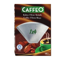 Caffeo 1x4 Coffee Filter Paper, 40 Pieces, White - Caffeo
