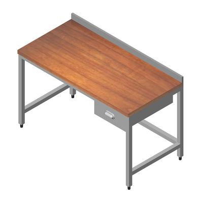 Öztiryakiler Ahşap Tabla Tek Çekmeceli Çalışma Tezgahı, 120x60 cm - 1