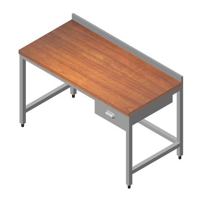 Öztiryakiler Ahşap Tabla Tek Çekmece Çalışma Tezgahı, 140x60 cm - 1