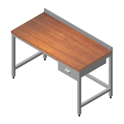 Öztiryakiler Ahşap Tabla Tek Çekmece Çalışma Tezgahı, 160x60 cm - 1