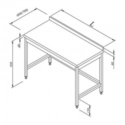 Öztiryakiler Sırtlı Çalışma Tezgahı, 100x70 cm - Öztiryakiler