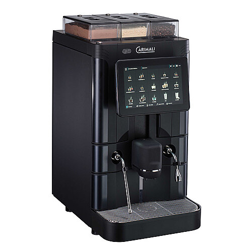 Carimali SilverAce M Brew L Tam Otomatik Espresso Kahve Makinesi, 1 Çekirdek Hazneli, 2 Toz Ürün Hazneli, Taze Sütlü, Siyah - Carimali
