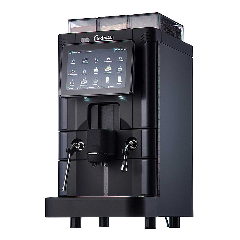 Carimali SilverAce Power M Brew L Tam Otomatik Espresso Kahve Makinesi, 2 Çekirdek Hazneli, 1 Toz Ürün Hazneli, Taze Sütlü, Siyah - Carimali