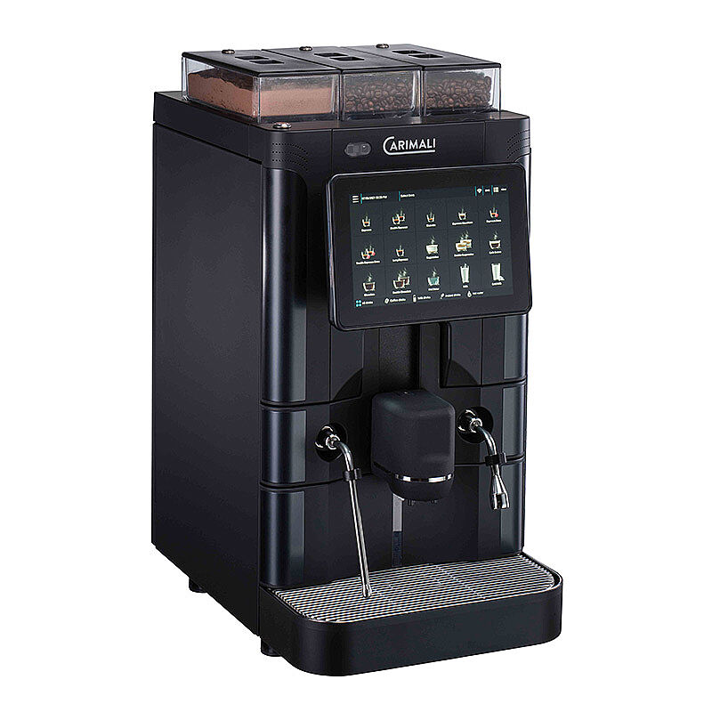 Carimali SilverAce Power M Brew L Tam Otomatik Espresso Kahve Makinesi, 2 Çekirdek Hazneli, 1 Toz Ürün Hazneli, Taze Sütlü, Siyah - Carimali