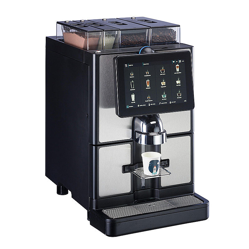 Carimali SilverTwin CARIbrew L Tam Otomatik Espresso Kahve Makinesi, 2 Çekirdek Hazneli, 2 Toz Ürün Hazneli, Taze Sütlü, Silver-Siyah - Carimali
