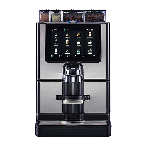 Carimali SilverTwin CARIbrew L Tam Otomatik Espresso Kahve Makinesi, 2 Çekirdek Hazneli, 2 Toz Ürün Hazneli, Taze Sütlü, Silver-Siyah - 1