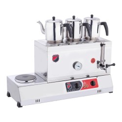 SilverInox 2082 60 Model Kaynaklı Kahveci Takımı, 3 Demlikli, 33 L, Elektrikli - SilverInox