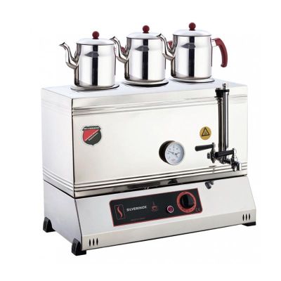 SilverInox 2122 60 Model Kaynaklı Çay Ocağı, 3 Demlikli, 33 L, Elektrikli - 1