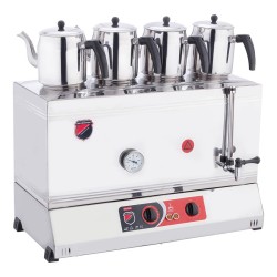 SilverInox 2123 85 Model Kaynaklı Çay Ocağı, 4 Demlikli, 58 L, Elektrikli - SilverInox