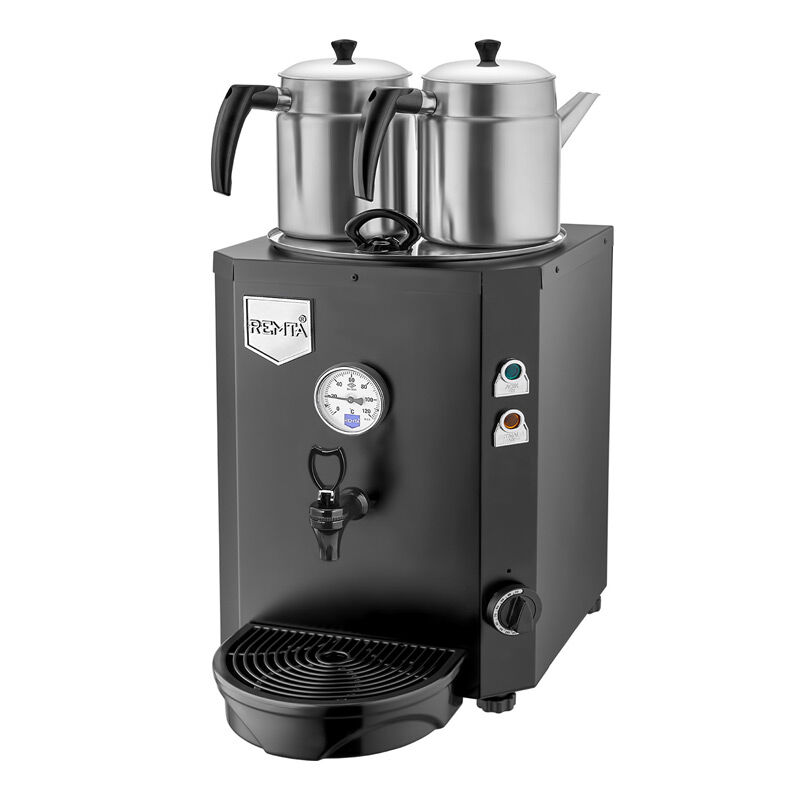 Remta DE12 Jumbo Çay Makinesi, 2 Demlikli, 13 L, Elektrikli, Siyah - Remta