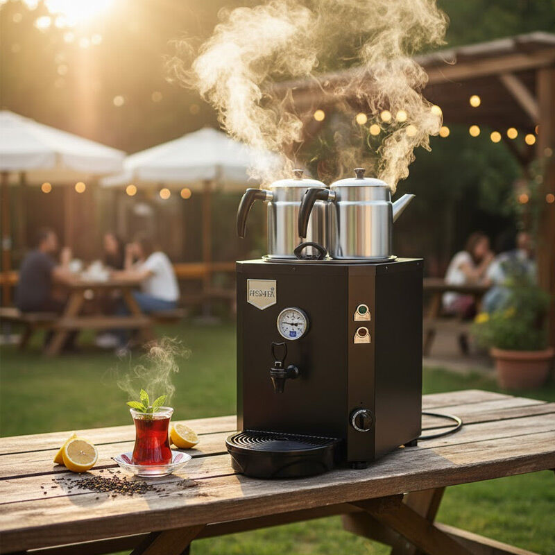 Remta DE12 Jumbo Çay Makinesi, 2 Demlikli, 13 L, Elektrikli, Siyah - Remta