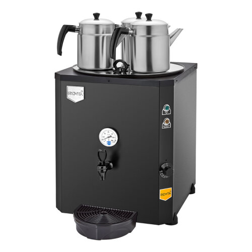 Remta DE10S Jumbo Şamandıralı Çay Makinesi, 3 Demlikli, 40 L, Elektrikli, Siyah - 1