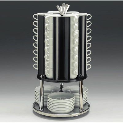 Zicco ZCP-757 Metal Altlı Döner Tabak Fincan Kaşık Standı, 30x55 cm - 1