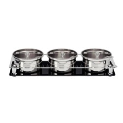 Zicco ZCP-667 Polikarbon Kapaklı Çelik Altılı Sosluk Reçellik Standı, 3'lü, 17.5x49 cm - Zicco