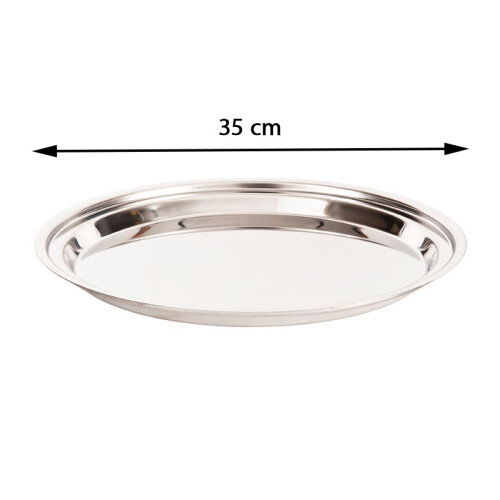 Zicco ZCP-405 Yuvarlak Çelik Teşhir Tepsisi, 35 cm - 2