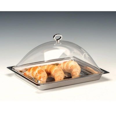 Zicco ZCP-715 Akrilik Kapaklı Çelik Tepsili Muhafaza Kabı, GN 1/2, 30x36 cm - 1
