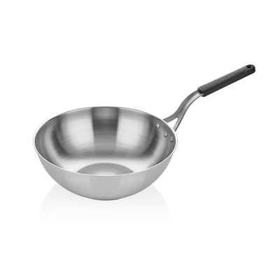 Altınbaşak İndüksiyon Çelik Wok Tava, 30 cm, Siyah Saplı - 1