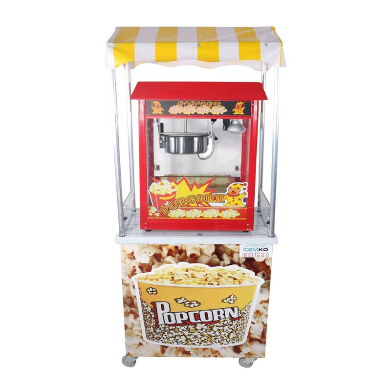 Cemko 1009 Ürgüp Arabalı Patlamış Mısır Makinesi, 50x70x190 cm - Cemko