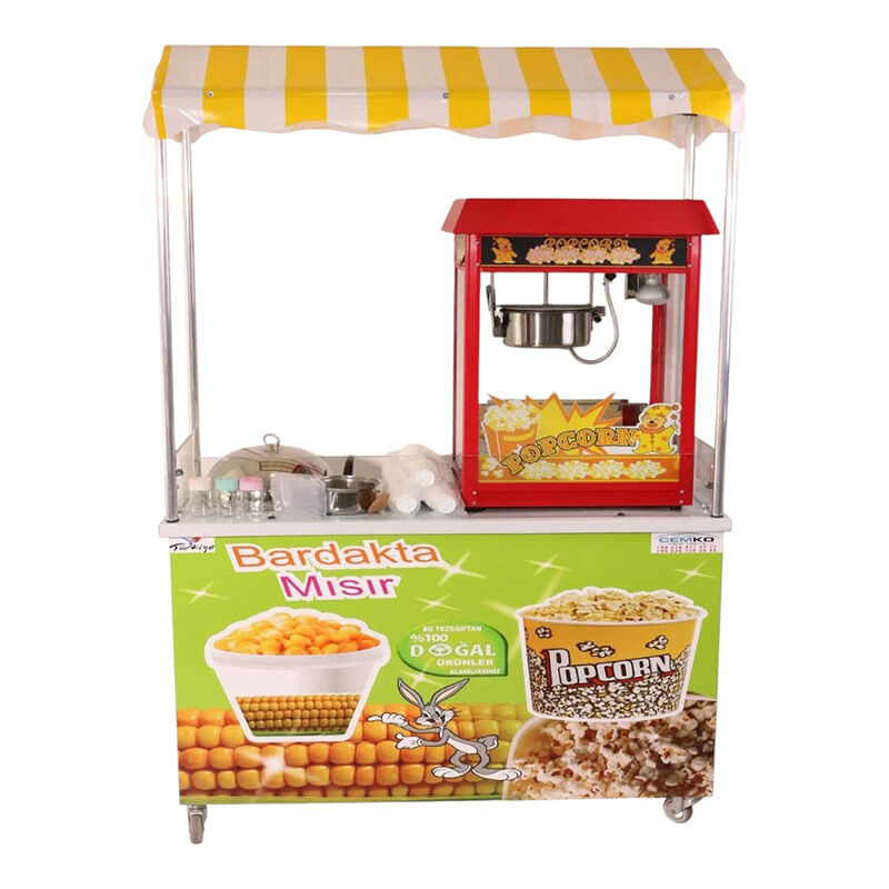 Cemko 1010 Ankara Mısır Patlatma ve Bardakta Mısır Arabası, 60x120x190 cm - Cemko