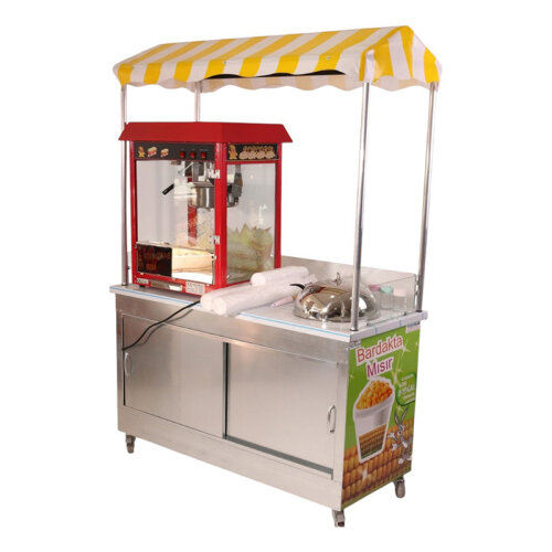 Cemko 1010 Ankara Mısır Patlatma ve Bardakta Mısır Arabası, 60x120x190 cm - 5