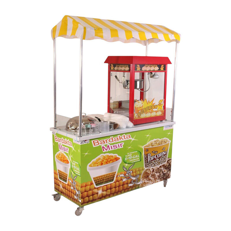 Cemko 1010 Ankara Mısır Patlatma ve Bardakta Mısır Arabası, 60x120x190 cm - Cemko