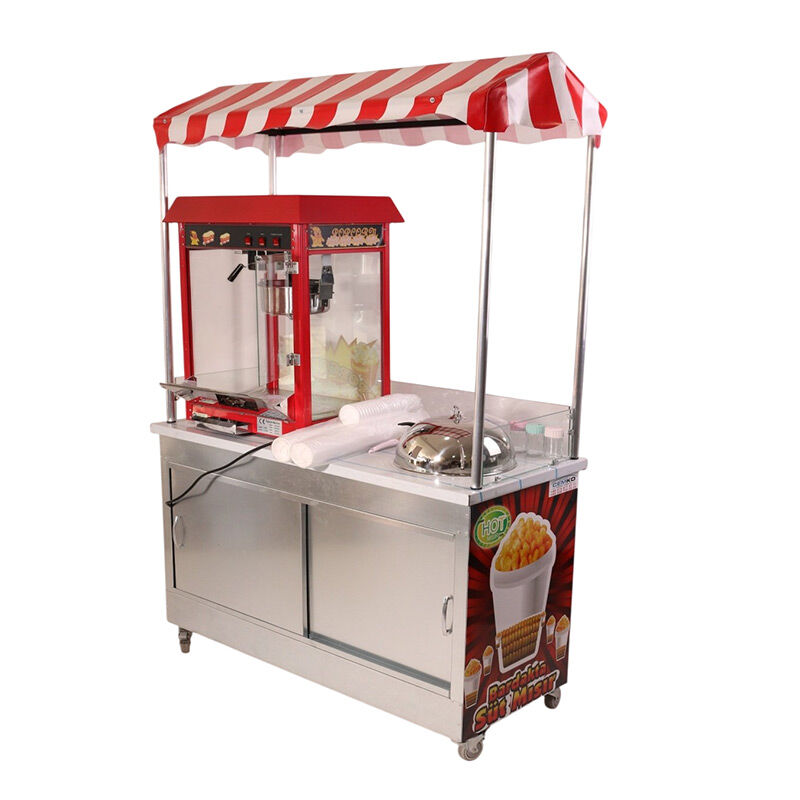 Cemko 1011 Bahçelievler Patlamış Mısır ve Bardakta Mısır Arabası, 60x120x190 cm - Cemko