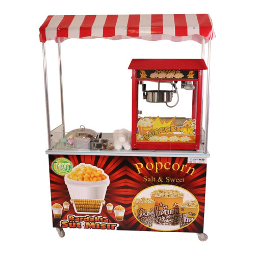 Cemko 1011 Bahçelievler Patlamış Mısır ve Bardakta Mısır Arabası, 60x120x190 cm - 6