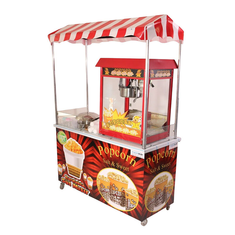 Cemko 1011 Bahçelievler Patlamış Mısır ve Bardakta Mısır Arabası, 60x120x190 cm - Cemko