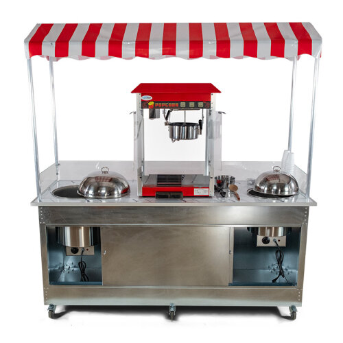 Cemko 1012 Manavgat Pamuk Şekeri ve Mısır Patlatma Arabası, 60x120x190 cm - 5