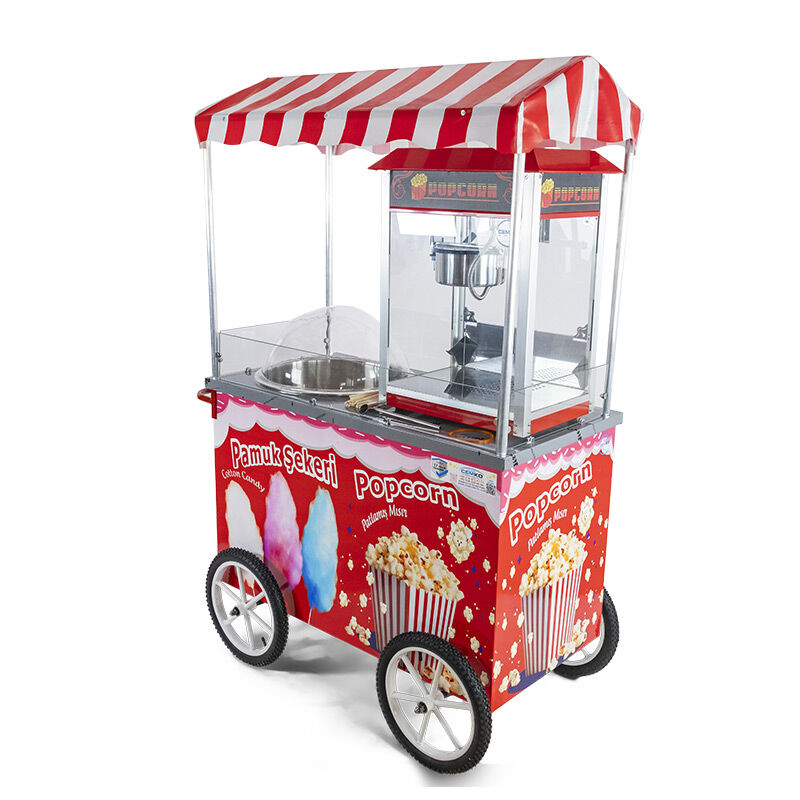 Cemko 1012 Manavgat Pamuk Şekeri ve Mısır Patlatma Arabası, 60x120x190 cm - Cemko