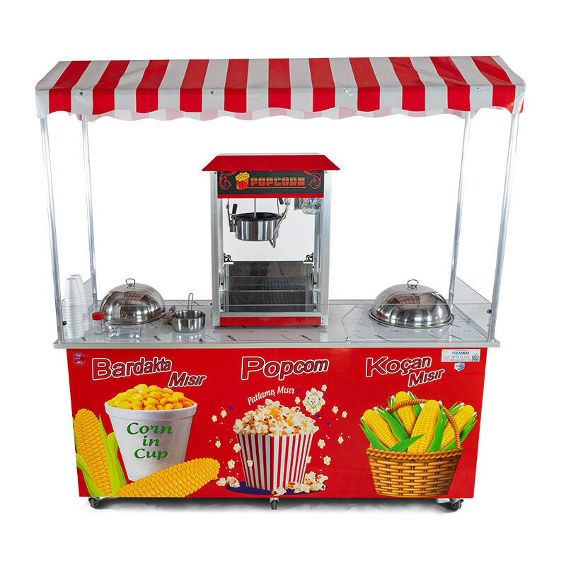 Cemko 1012 Manavgat Pamuk Şekeri ve Mısır Patlatma Arabası, 60x120x190 cm - Cemko