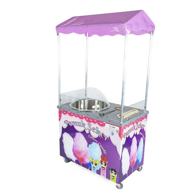 Cemko 1054 Zonguldak Arabalı Pamuk Şeker Makinesi, 60x100x190 cm - Cemko