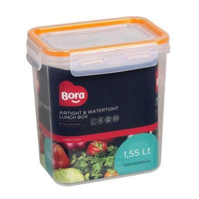 Bora Plastik Click Dikdörtgen Saklama Kabı, 1.55 L - 1