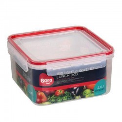 Bora Plastik - Bora Plastik Click Kare Saklama Kabı, 2.1 L