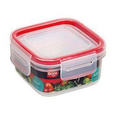 Bora Plastik Click Kare Saklama Kabı, 300 ml - 1