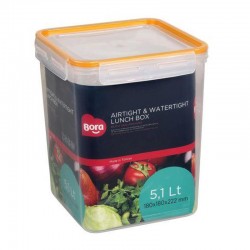 Bora Plastik Click Kare Saklama Kabı, 5.1 L - Bora Plastik