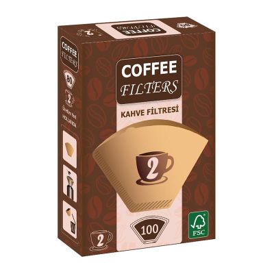 Coffee Filters No:2 Kahve Filtre Kağıdı, 100 Adet, Kahverengi - 1