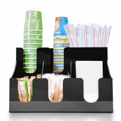 Coffeetech Bardak Peçete ve Karıştırıcı Standı, Pleksi, 345x210x220 mm - Coffeetech