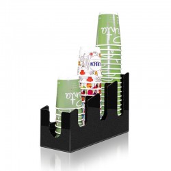 Coffeetech Bardaklık ve Kapaklık Standı, Pleksi, 106x314x200 mm - Thumbnail