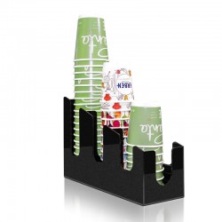 Coffeetech Bardaklık ve Kapaklık Standı, Pleksi, 106x314x200 mm - Thumbnail