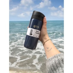 Coffeetech Çift Cidarlı Paslanmaz Çelik Termos, 450 ml, Lacivert - Thumbnail