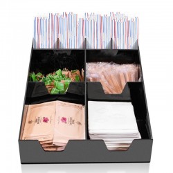 Coffeetech Peçete ve Karıştırıcı Standı, Pleksi, 275x325x170 mm - Thumbnail