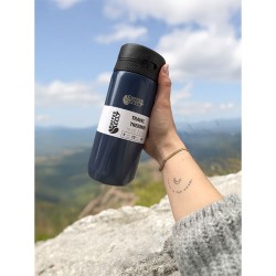 Coffeetech Double Walled Stainless Steel Thermos, 450 ml, Navy Blue - 2