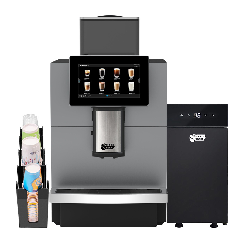 Coffeetech JL30 Fully Automatic Coffee Machine with BC9CN Milk Cooler and Cardboard Cup Stand Gift - Coffeetech