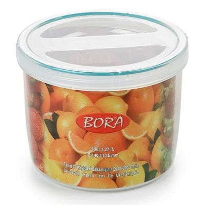 Bora Plastik Saklama Kabı, Contalı, Vidalı, 1270 ml, No: 10, 1.27 L - 1
